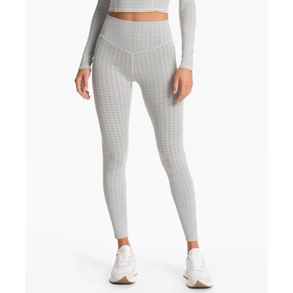 Vuori Houndstooth Textured Chilled Out Legging sz M Gray Activewear Lounge - Picture 1 of 7